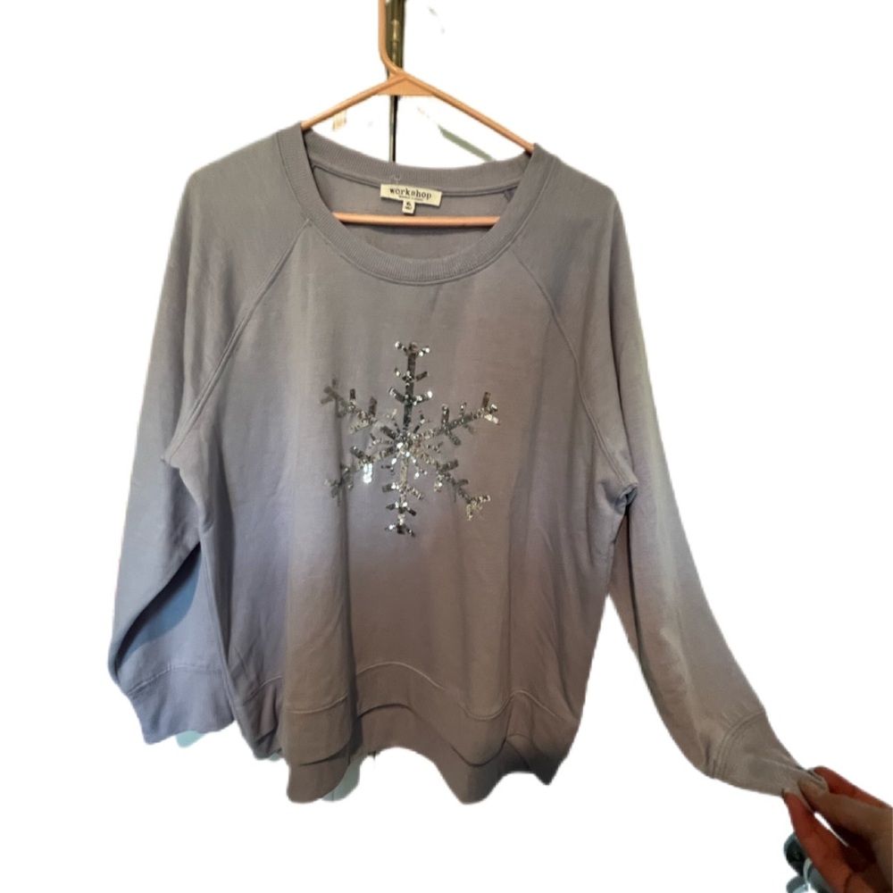 Workshop Republic Clothing Lavender Snowflake Sweatshirt